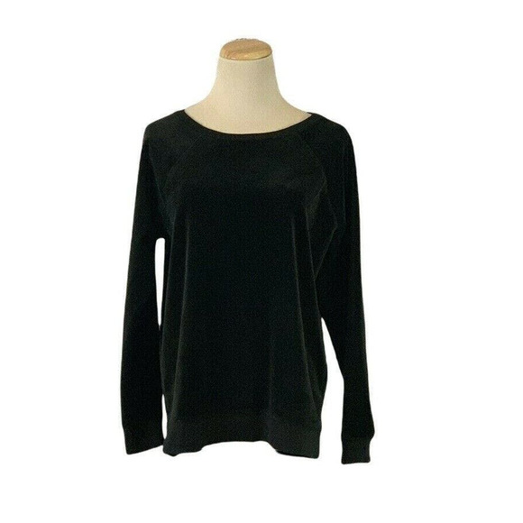 Cable & Gauge black velour long sleeves sweatshirt size Small - Picture 1 of 8